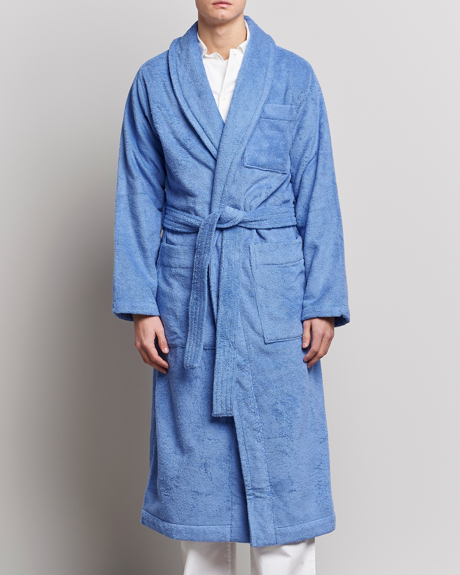 Men | Robes | Tekla | Organic Terry Classic Bathrobe Clear Blue