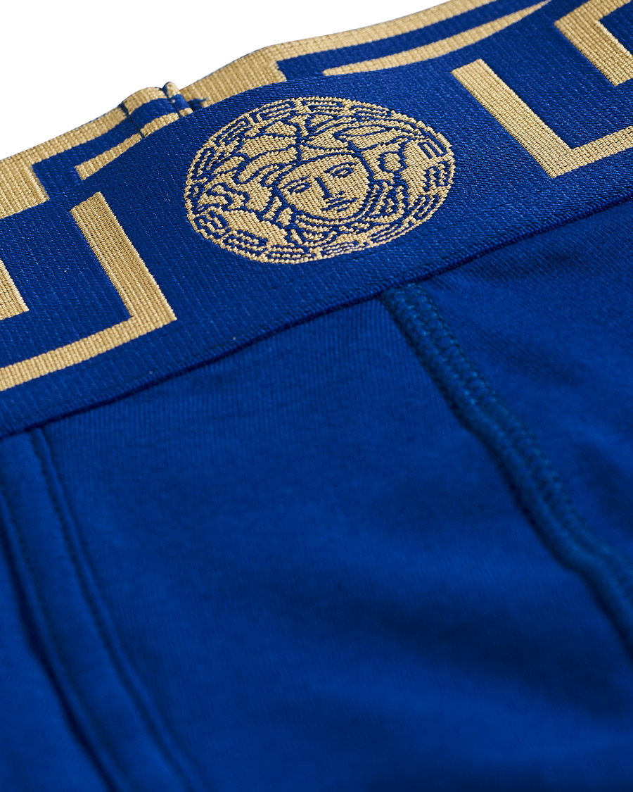 Men | Underwear & Socks | Versace | Greca Boxer Briefs Blue