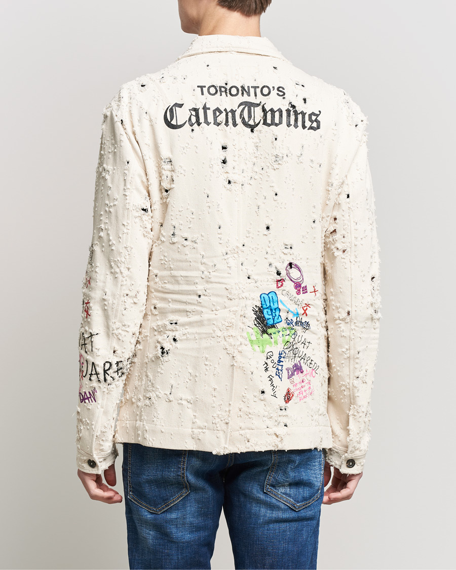 Men | Blazers | Dsquared2 | Painted Military Blazer Light Beige