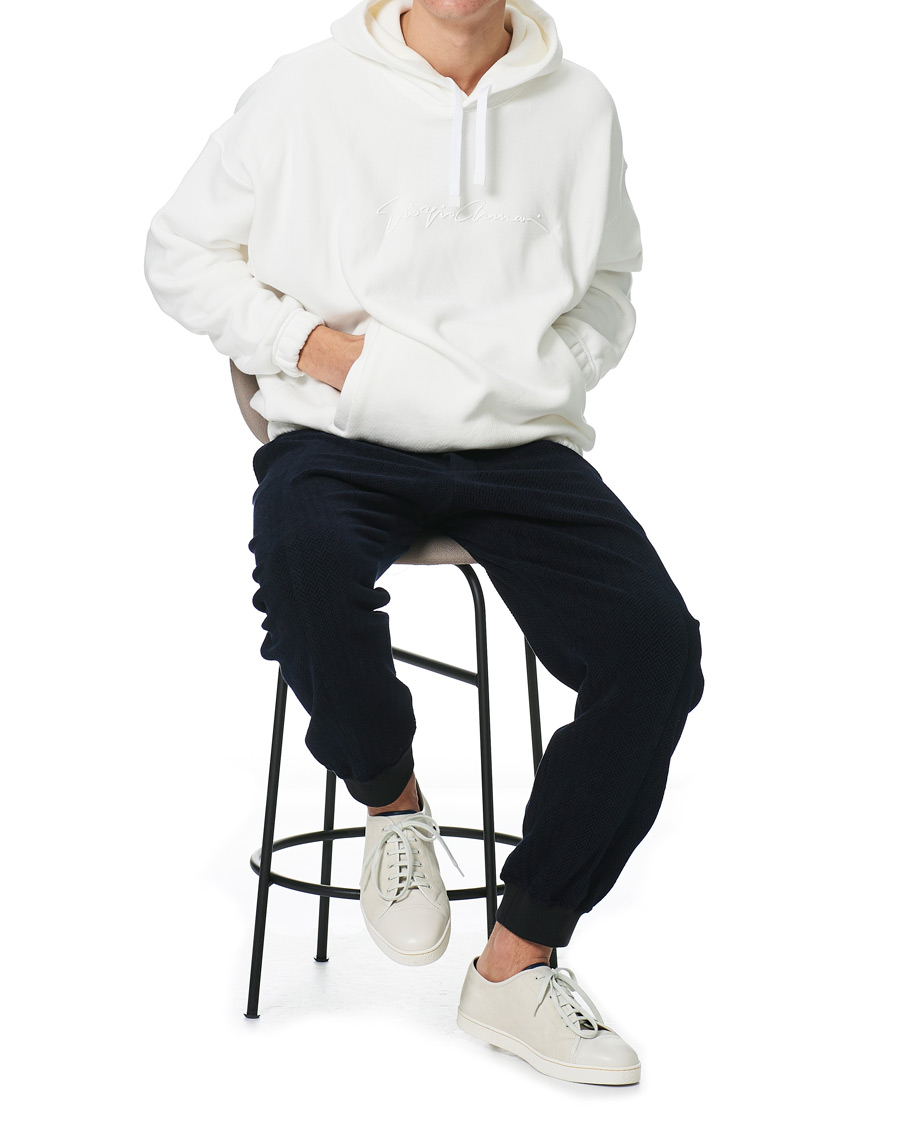 Men | Sweaters & Knitwear | Giorgio Armani | Denim Cotton Hoodie White