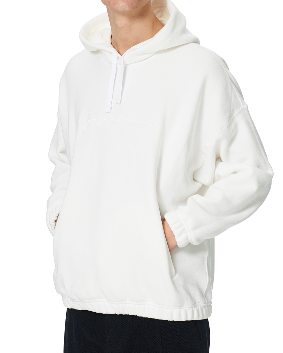 Men | Sweaters & Knitwear | Giorgio Armani | Denim Cotton Hoodie White
