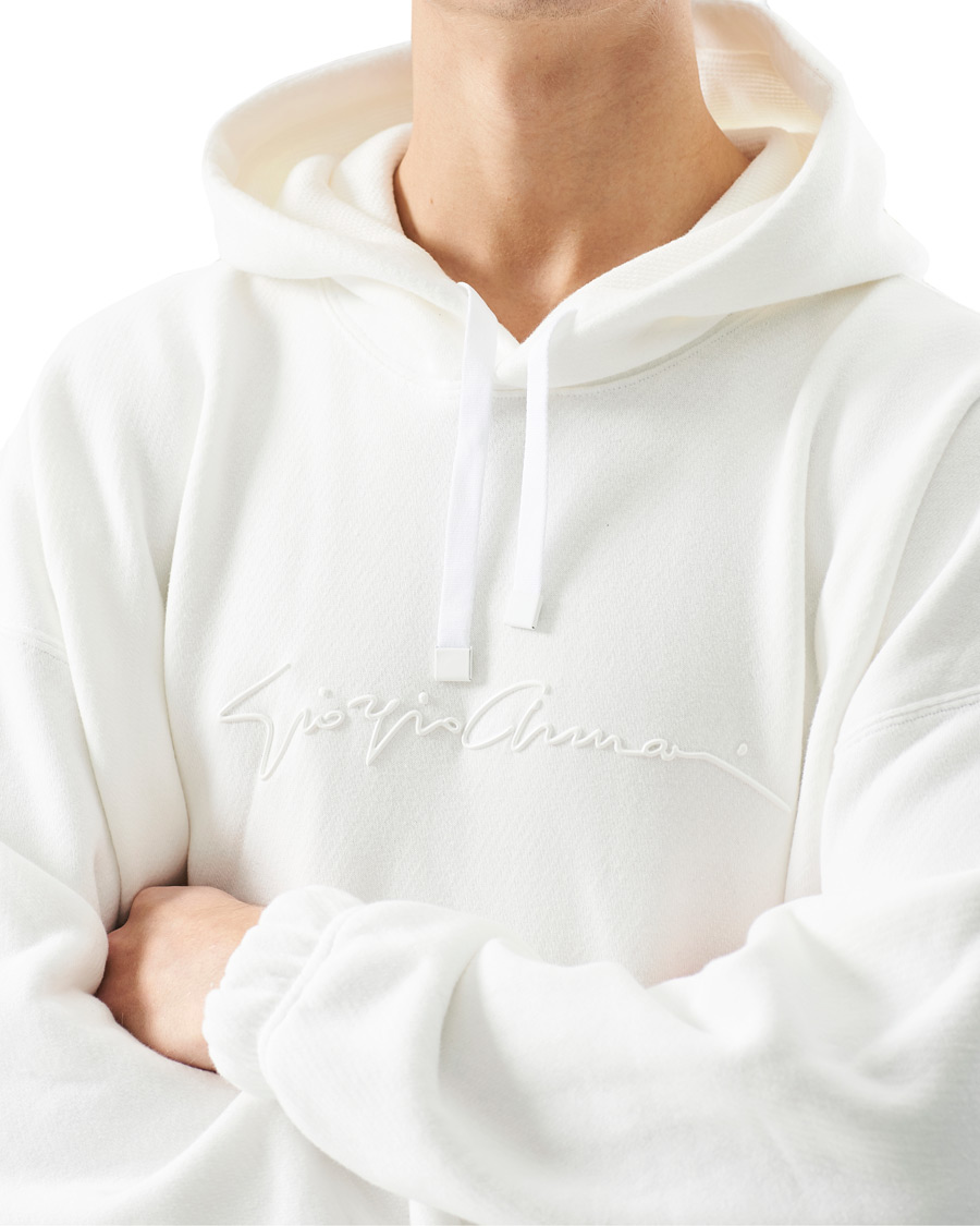 Men | Sweaters & Knitwear | Giorgio Armani | Denim Cotton Hoodie White