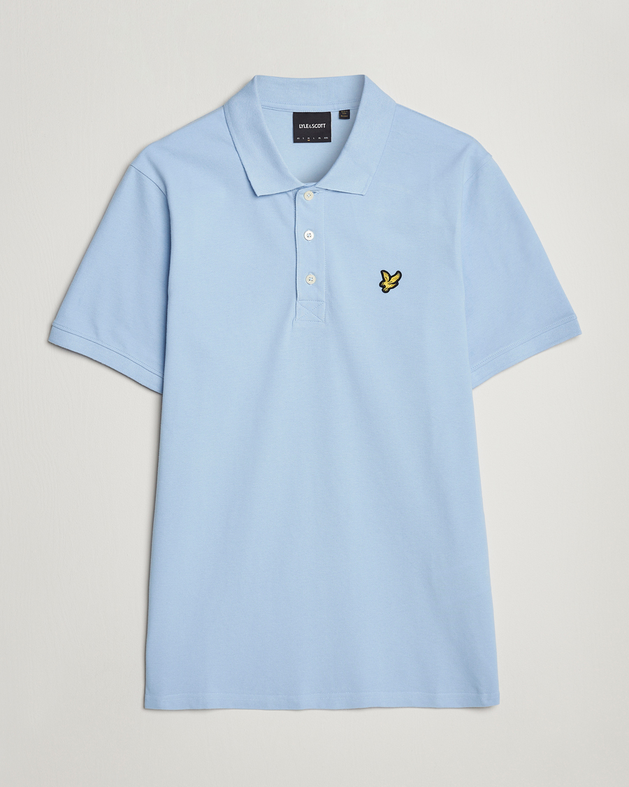 Men | Polo Shirts | Lyle & Scott | Plain Pique Polo Light Blue