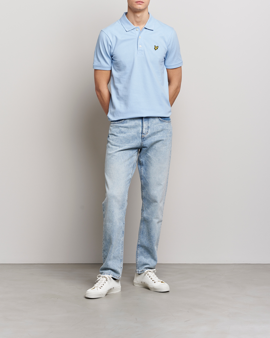 Men | Polo Shirts | Lyle & Scott | Plain Pique Polo Light Blue