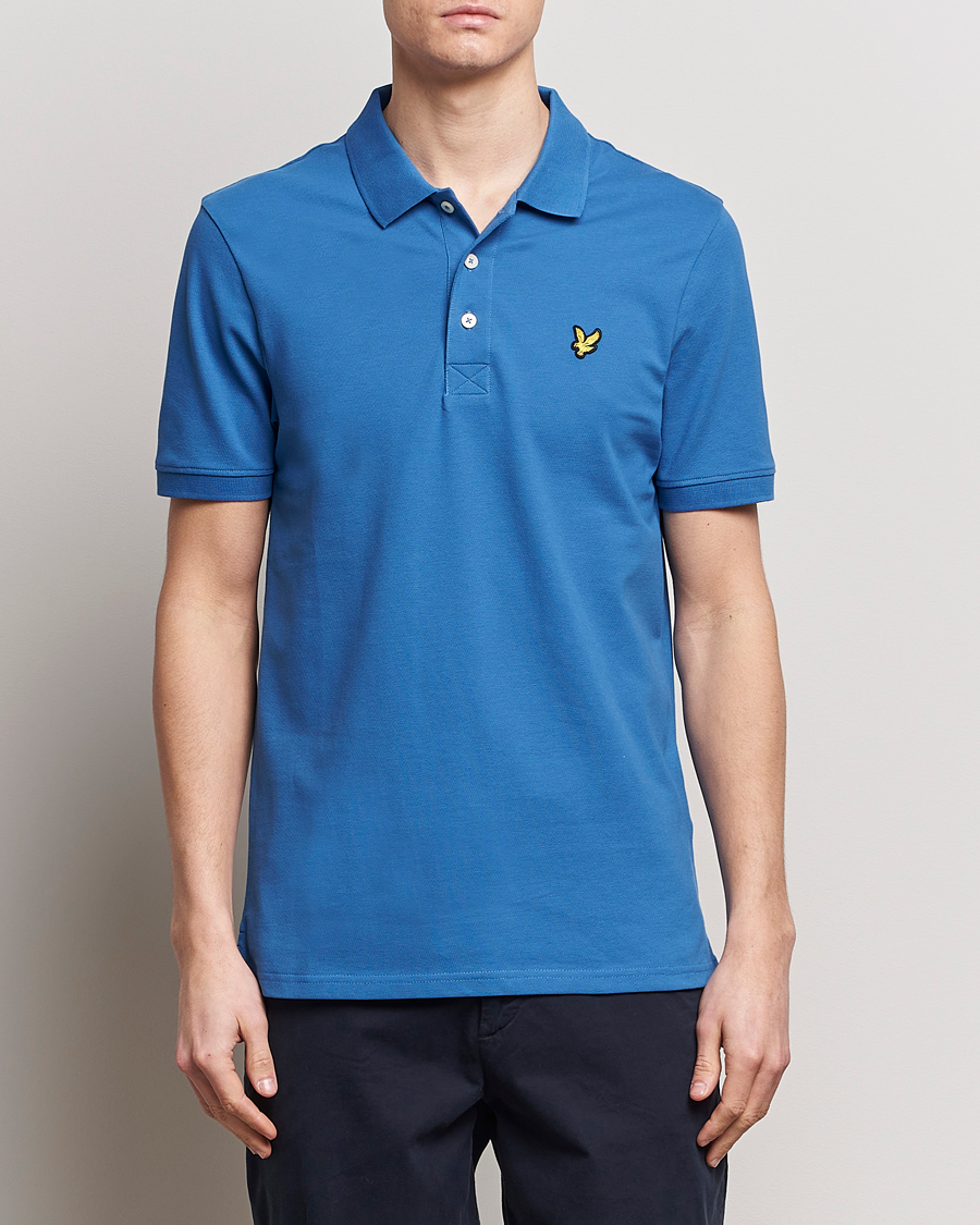 Men | Polo Shirts | Lyle & Scott | Plain Pique Polo Spring Blue