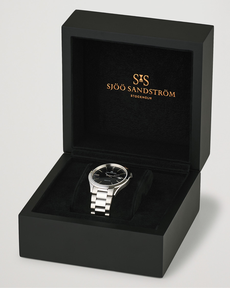 Men | Sjöö Sandström Jubilee Steel Quartz 40mm Black/Steel | Sjöö Sandström | Jubilee Steel Quartz 40mm Black/Steel