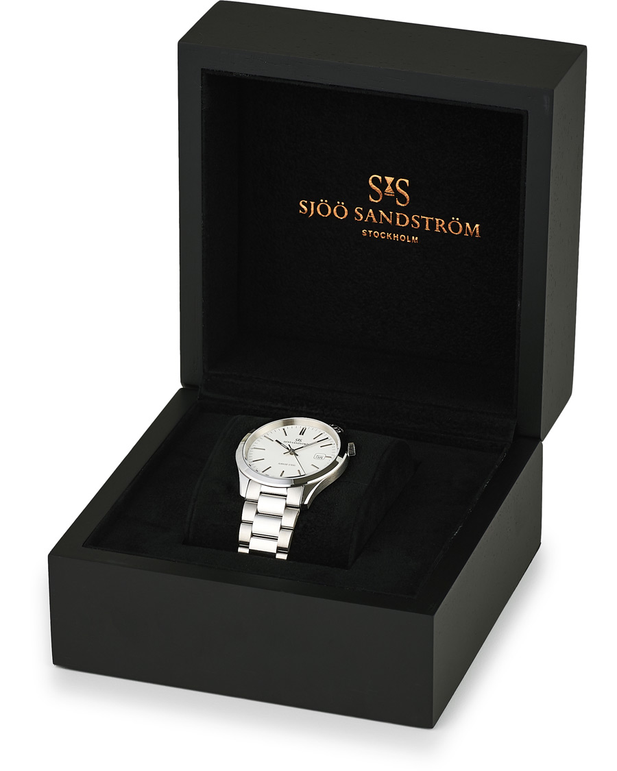 Men | Sjöö Sandström Jubilee Steel Quartz 40mm White/Steel | Sjöö Sandström | Jubilee Steel Quartz 40mm White/Steel