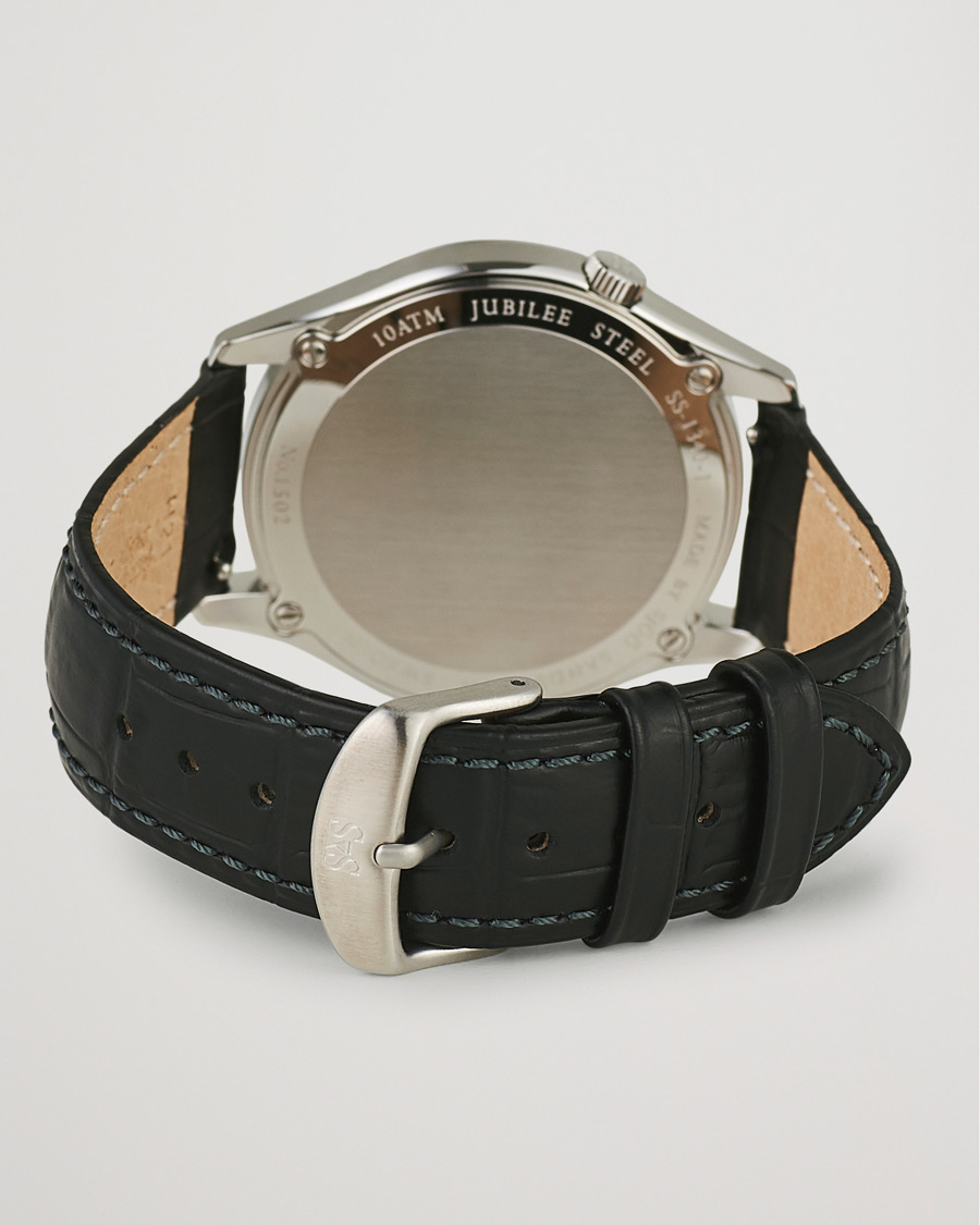 Men | Sjöö Sandström Jubilee Steel Quartz 40mm White/Black Calf | Sjöö Sandström | Jubilee Steel Quartz 40mm White/Black Calf