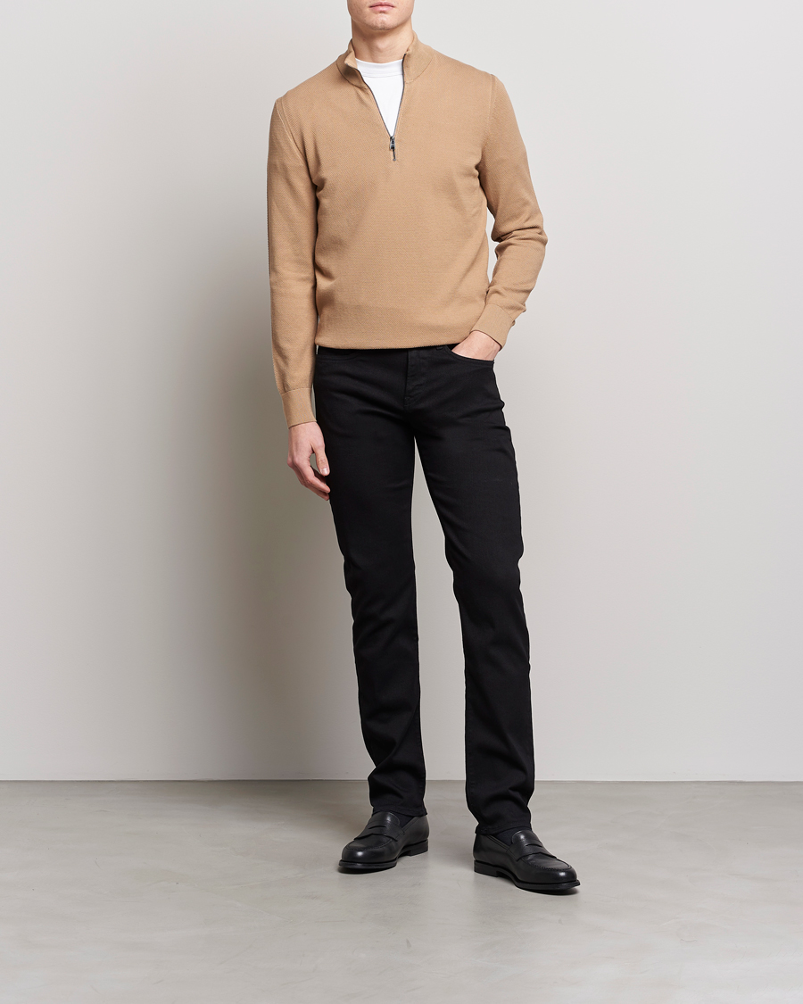 Men | Sweaters & Knitwear | BOSS BLACK | Ebrando Half-Zip Medium Beige