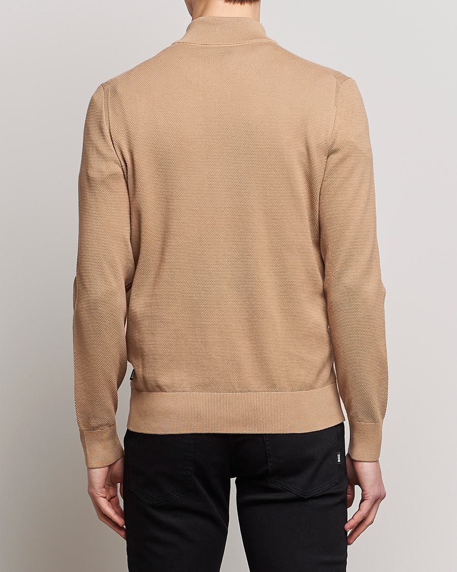 Men | Sweaters & Knitwear | BOSS BLACK | Ebrando Half-Zip Medium Beige