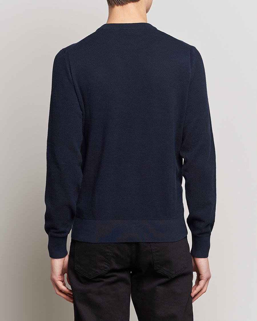 Men | Sweaters & Knitwear | BOSS BLACK | Ecaio Knitted Structured Sweater Dark Blue