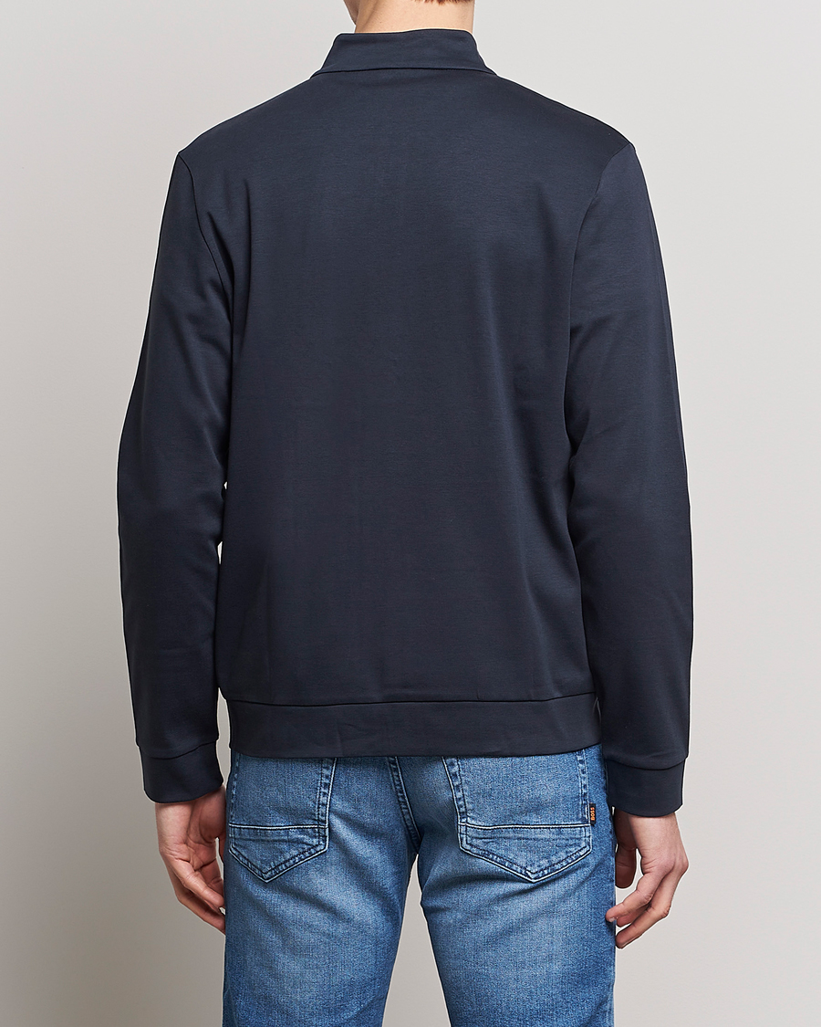 Men | Sweaters & Knitwear | BOSS BLACK | Skiles Knitted Full-Zip Sweater Dark Blue