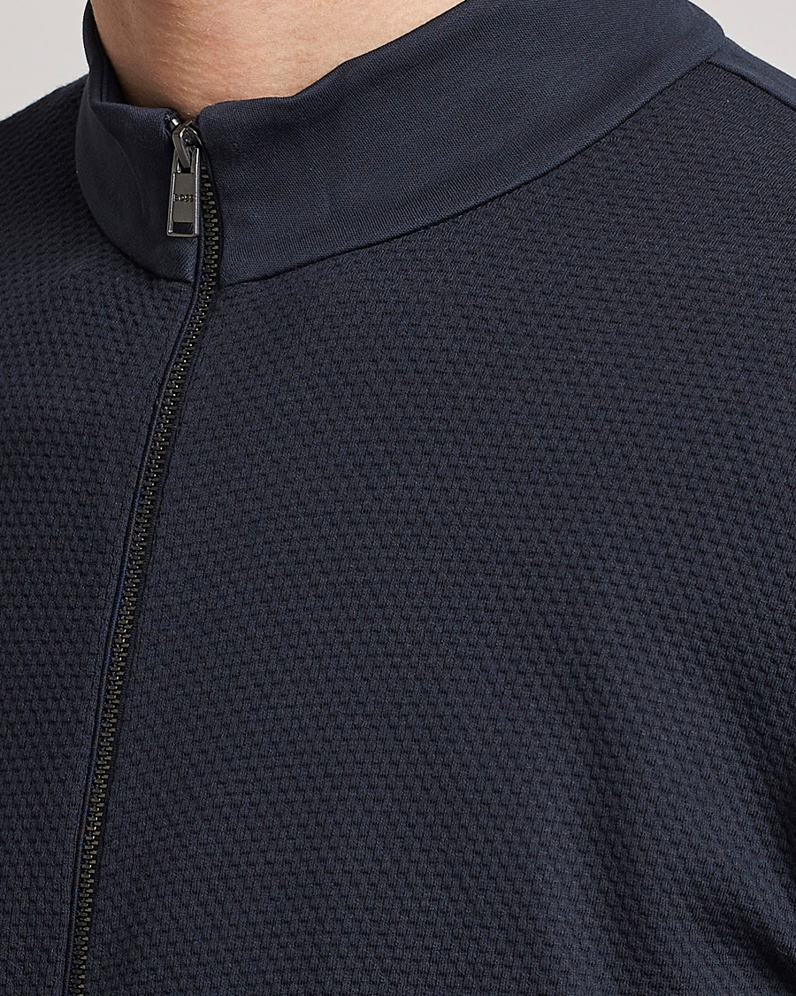 Men | Sweaters & Knitwear | BOSS BLACK | Skiles Knitted Full-Zip Sweater Dark Blue