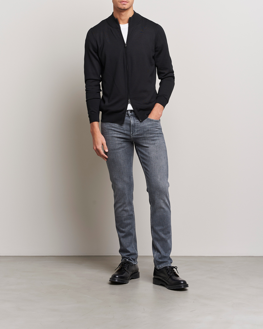 Men | Sweaters & Knitwear | BOSS | Balonso Full-Zip Sweater Black