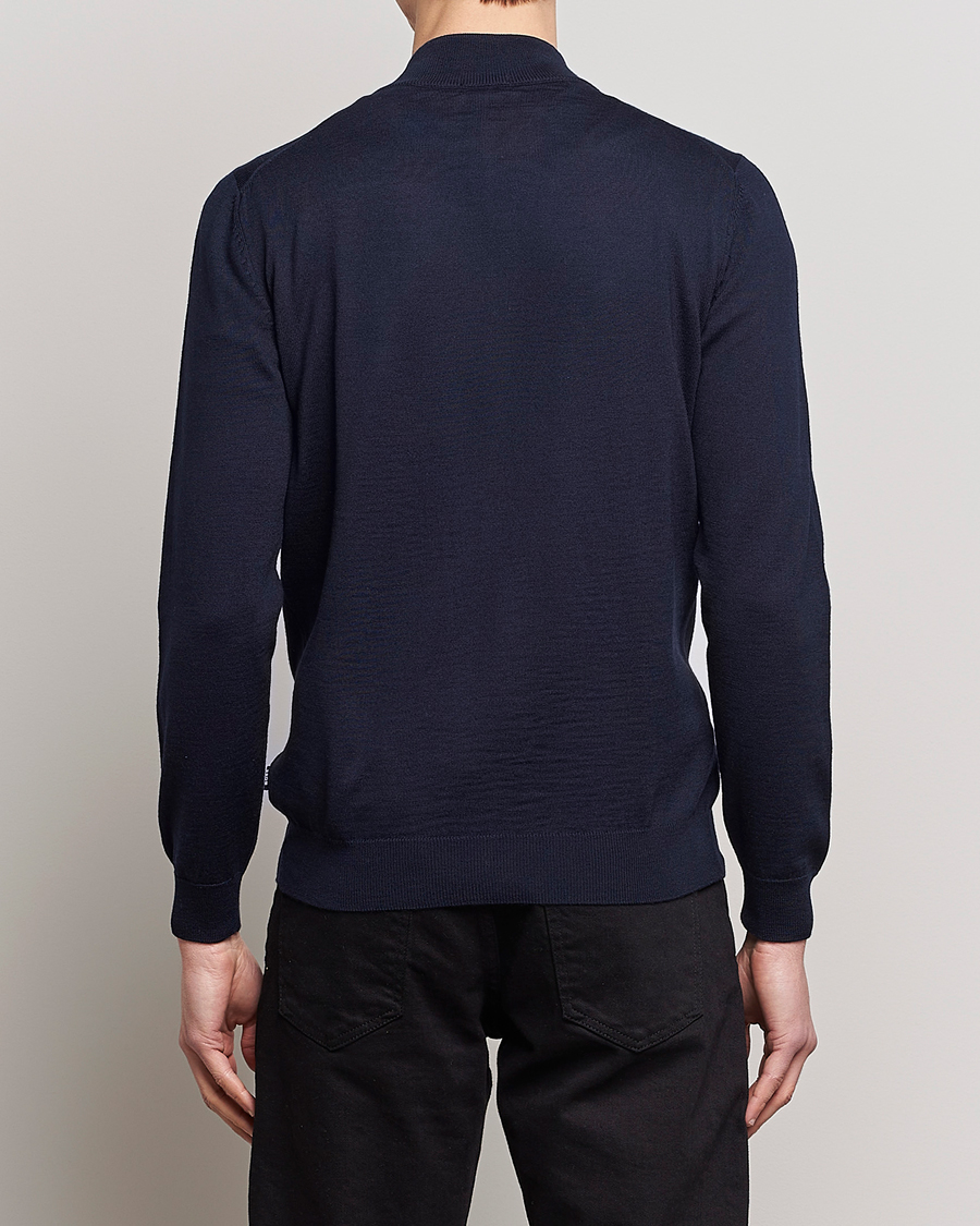 Men | Sweaters & Knitwear | BOSS BLACK | Balonso Full-Zip Sweater Dark Blue