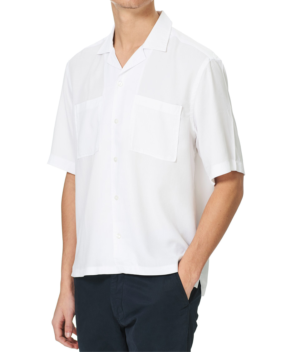 Men | Shirts | BOSS BLACK | BOSS Lars Resort Collar Short Sleeve Shirt White