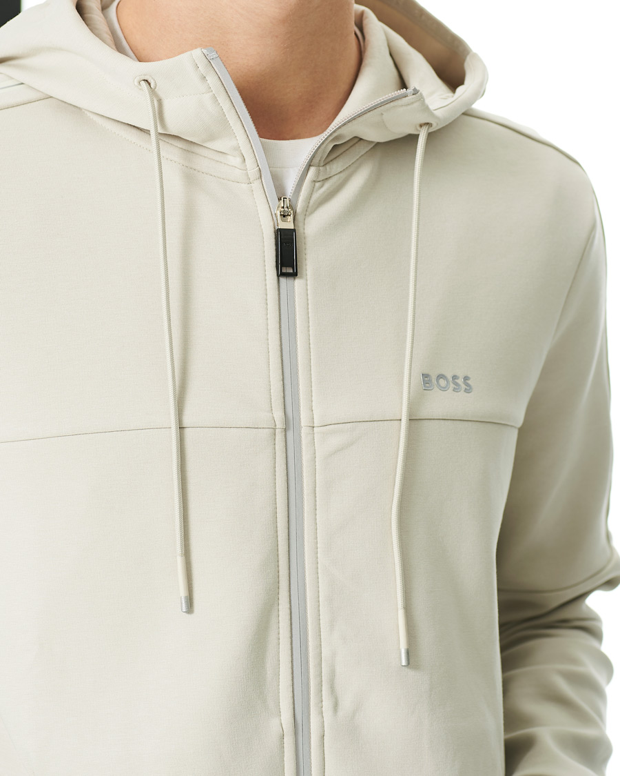 Men | Sweaters & Knitwear | BOSS GREEN | BOSS Athleisure Saggy Full Zip Hoodie Light Beige