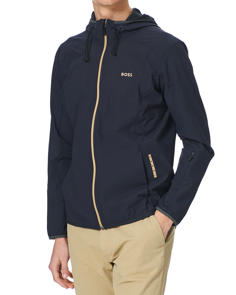 Men | Sweaters & Knitwear | BOSS GREEN | BOSS Athleisure Swoven Zip Jacket Dark Blue