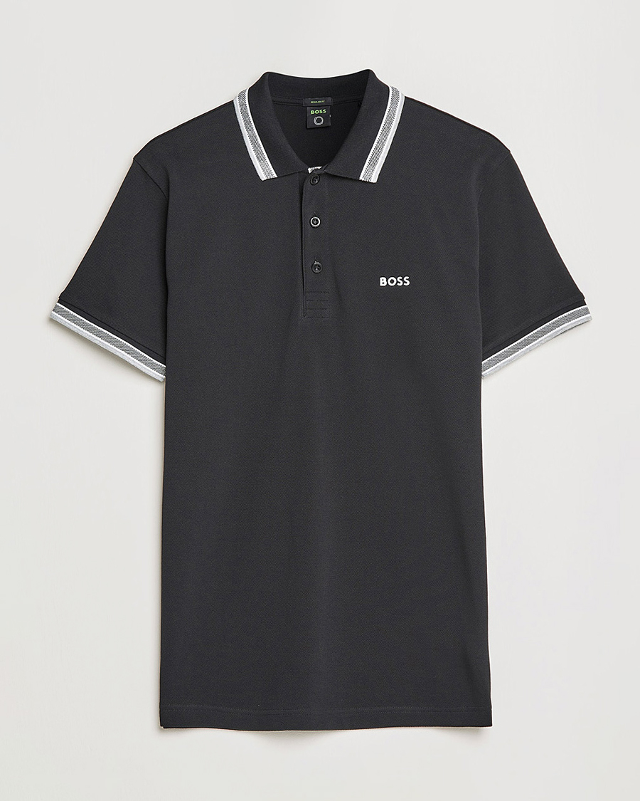 Men | Short Sleeve Polo Shirts | BOSS Athleisure | Paddy Piké Black