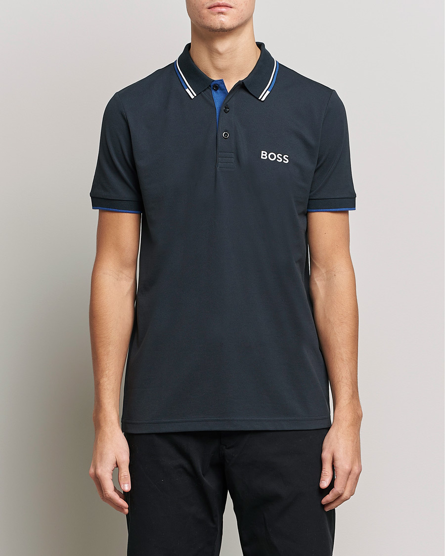Men | Short Sleeve Polo Shirts | BOSS Athleisure | Paddy Pro Piké Navy