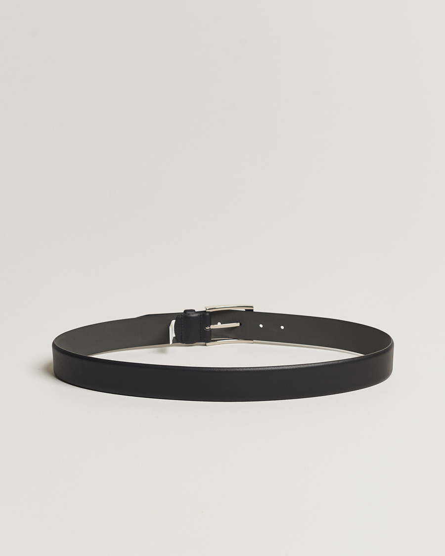 Men | Leather Belts | BOSS | Barnabie Leather Belt 3,5 cm Black