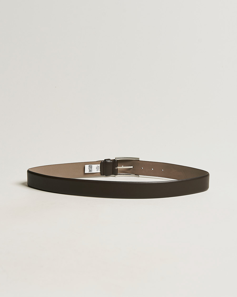 Men | Leather Belts | BOSS BLACK | Barnabie Leather Belt 3,5 cm Dark Brown