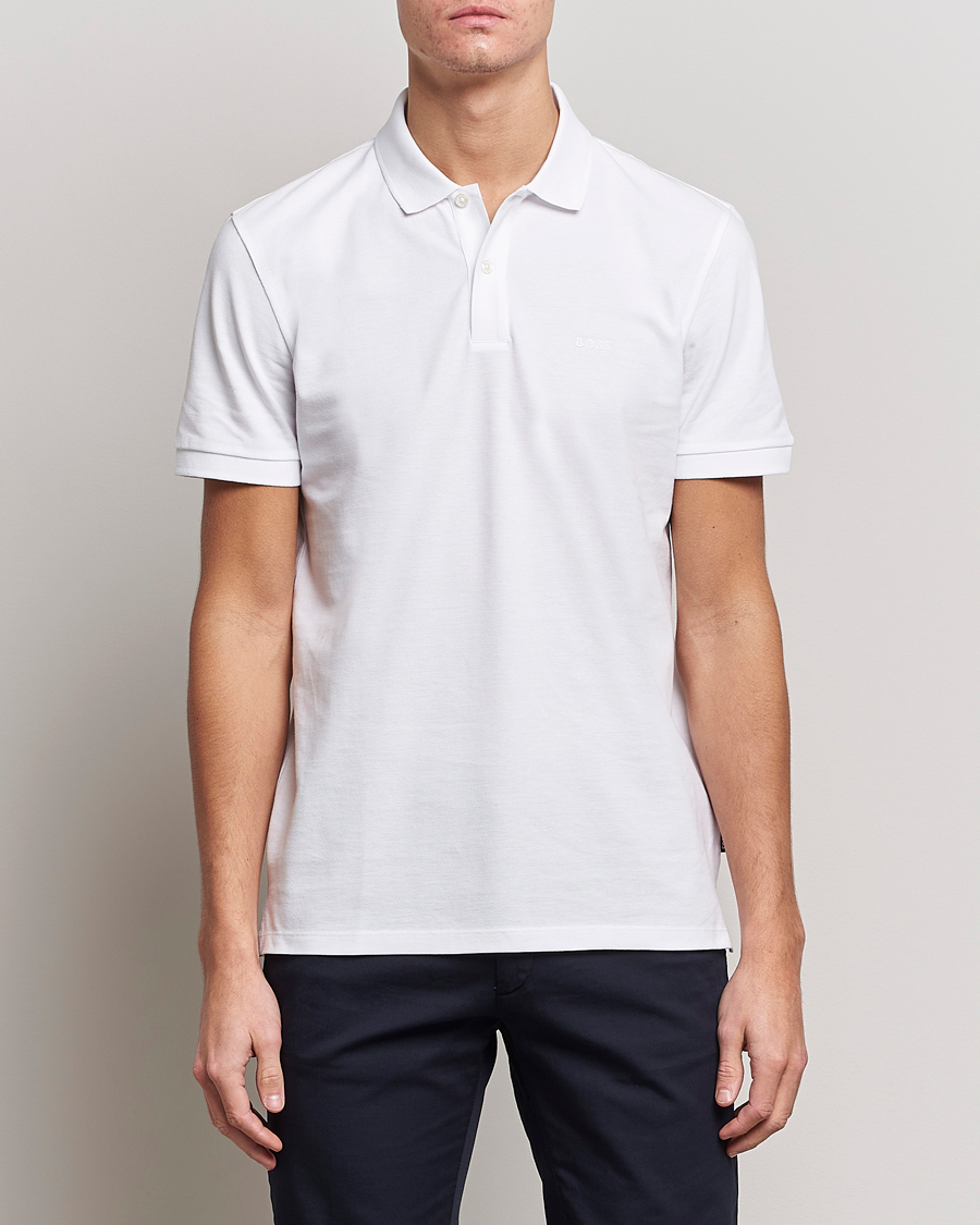 Men | Short Sleeve Polo Shirts | BOSS | Pallas Polo White