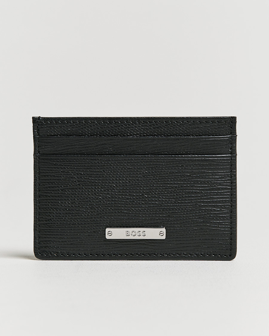 Men | Wallets | BOSS | Gallery Leather Credit Card Holder Black