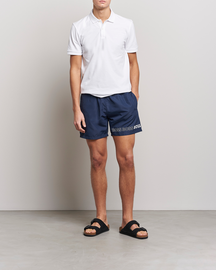 Men | Swimwear | BOSS BLACK | Dolphin Swimshorts Navy