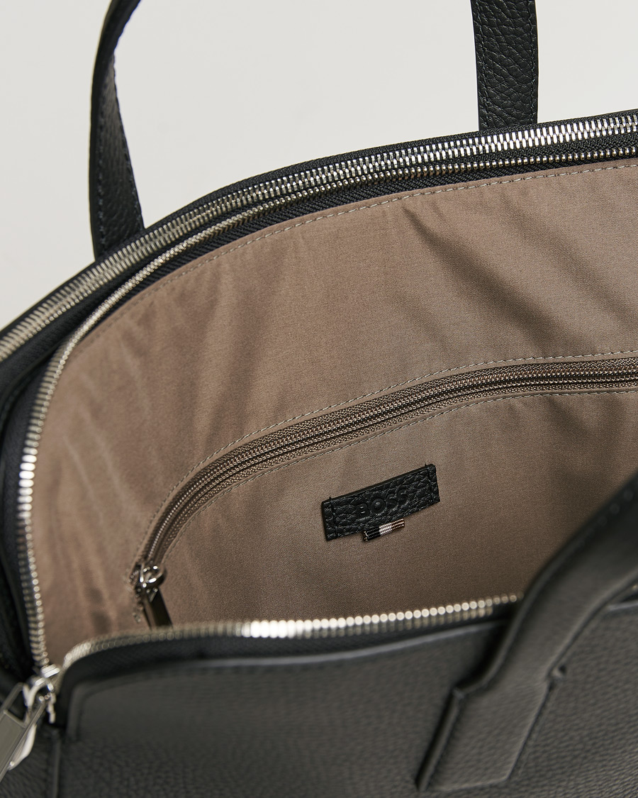 Men | Bags | BOSS BLACK | Crosstown Slim Computer Leather Bag Black