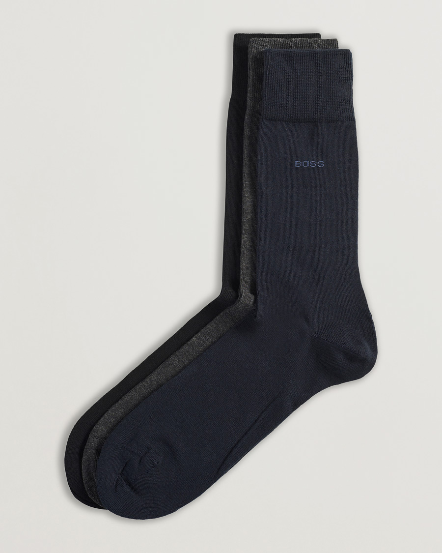 Men | Socks | BOSS BLACK | 3-Pack RS Uni Socks Navy/Black/Grey