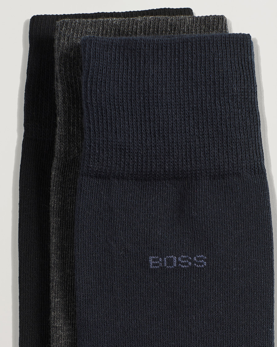 Men | Business & Beyond | BOSS | 3-Pack RS Uni Socks Navy/Black/Grey