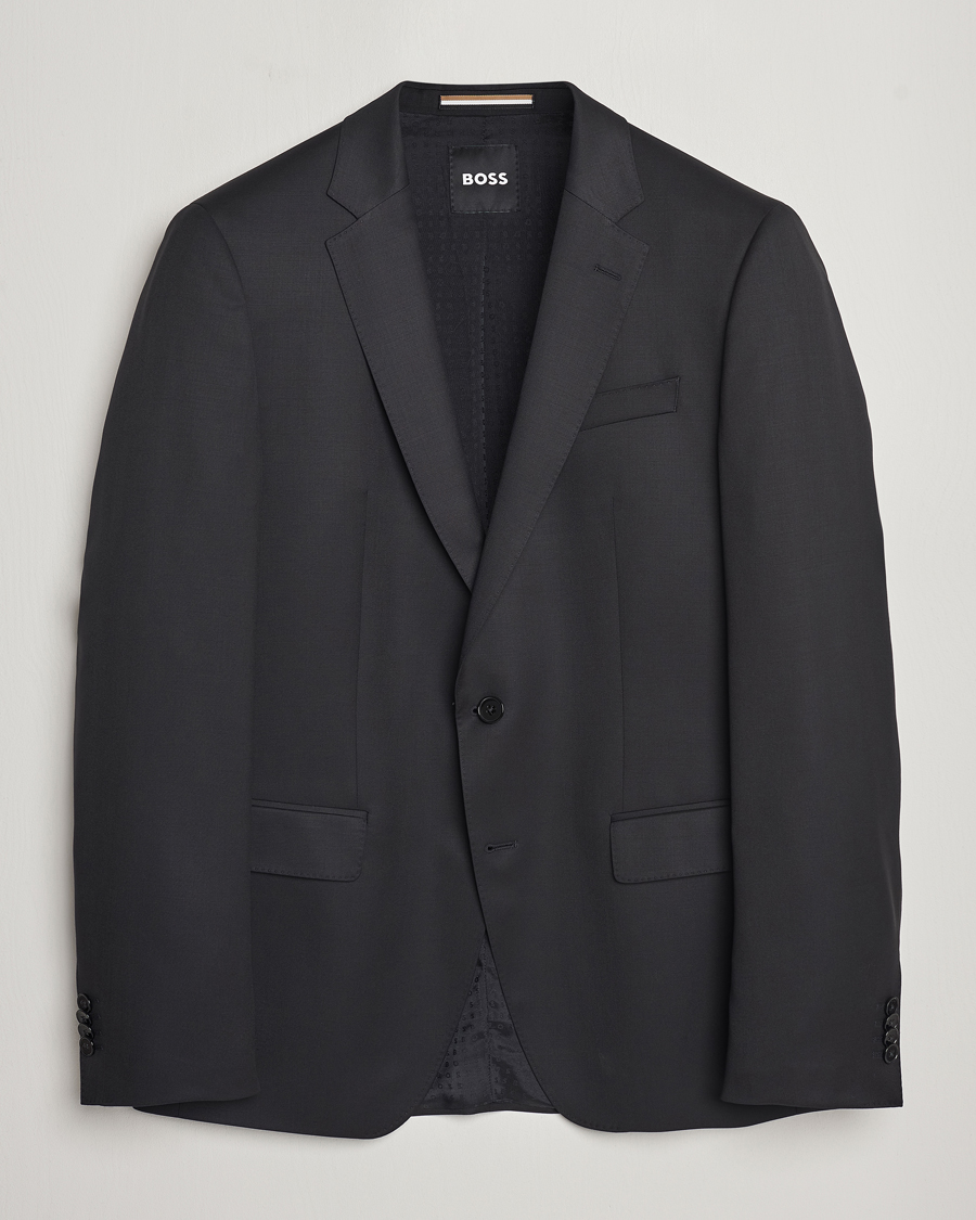 Men | Blazers | BOSS BLACK | Huge Slim Fit Wool Blazer Black