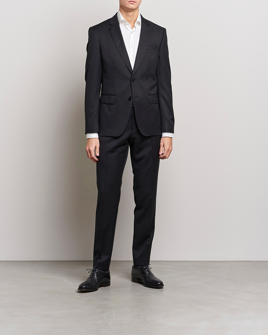 Men | Blazers | BOSS BLACK | Huge Slim Fit Wool Blazer Black