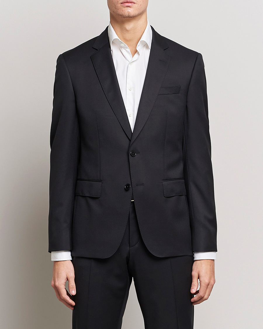 Men | Suit Jackets | BOSS | Huge Slim Fit Wool Blazer Black