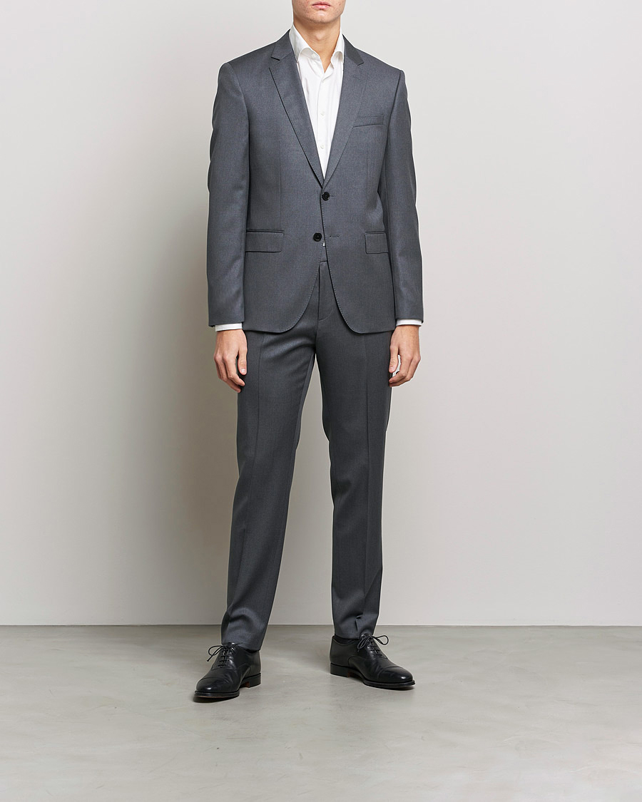 Men |  | BOSS | Huge Slim Fit Wool Blazer Dark Grey