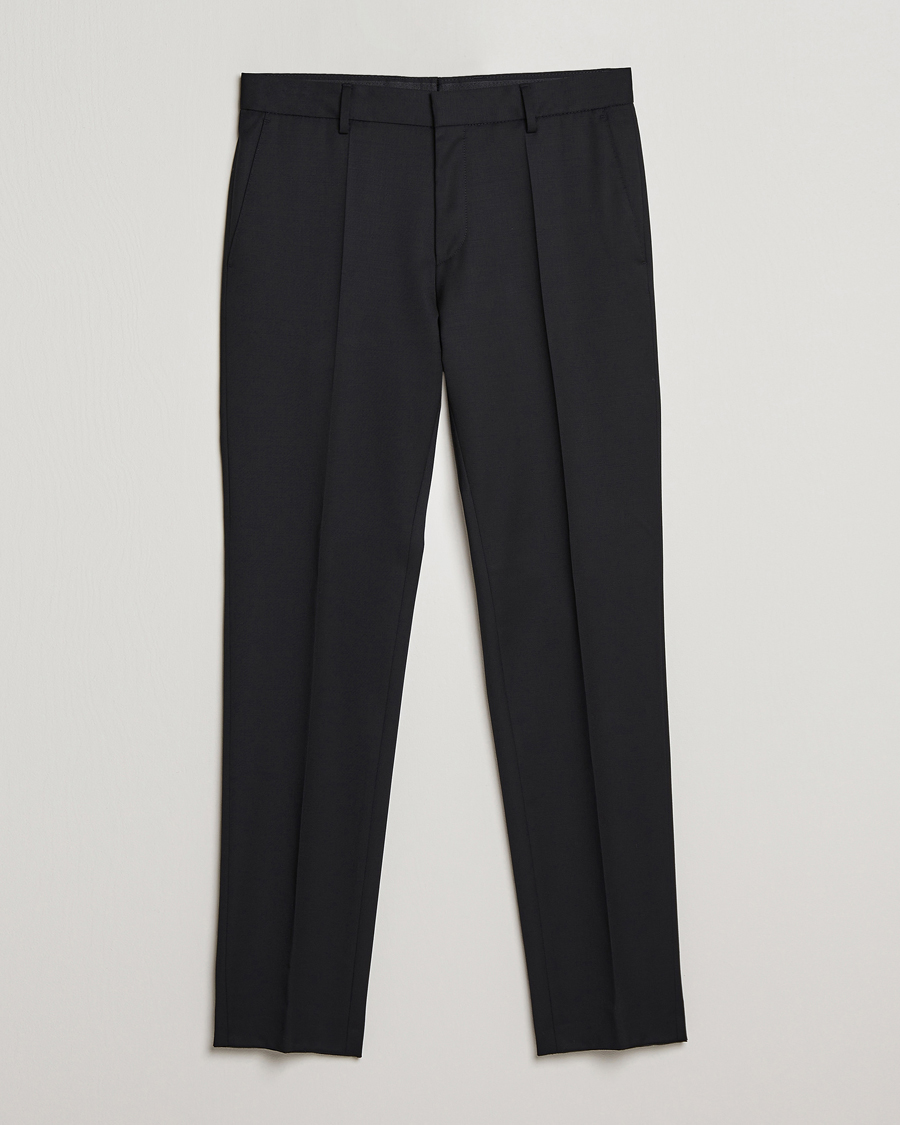 Men | Suit Trousers | BOSS BLACK | Genius Slim Fit Wool Trousers Black