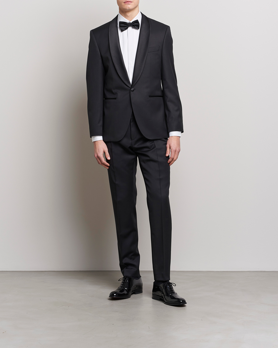 Men | Trousers | BOSS BLACK | Genius Slim Fit Wool Trousers Black