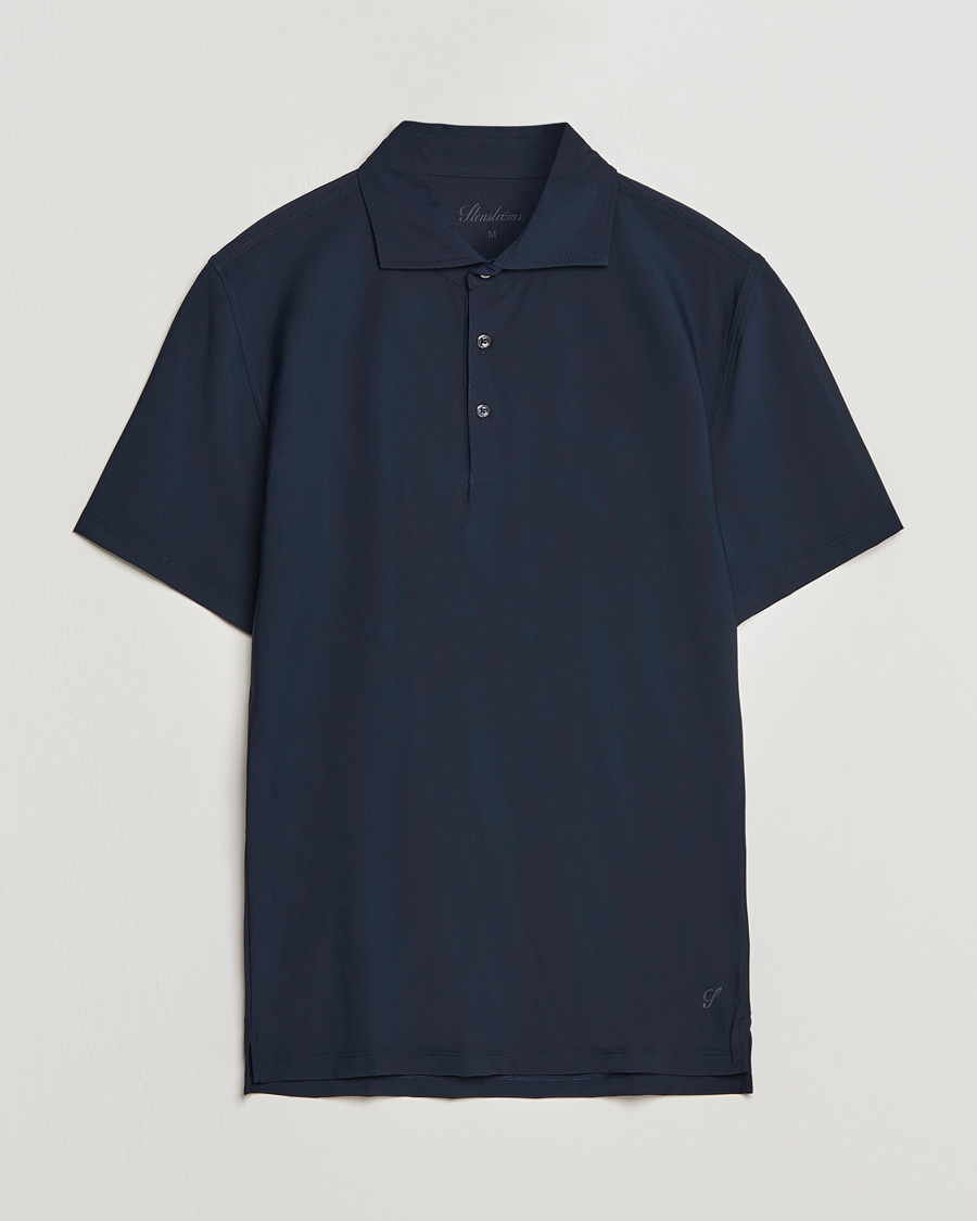 Men | Polo Shirts | Stenströms | Active Jersey Sport Polo Navy