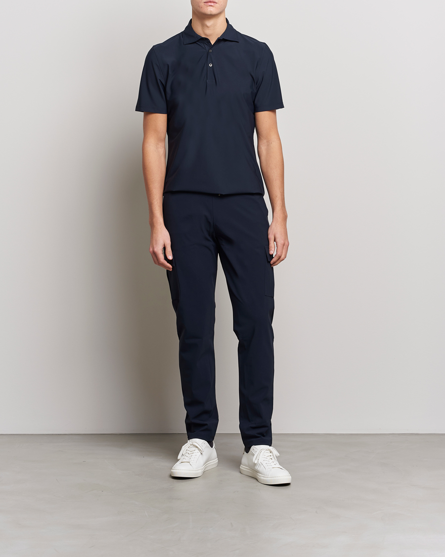 Men | Polo Shirts | Stenströms | Active Jersey Sport Polo Navy