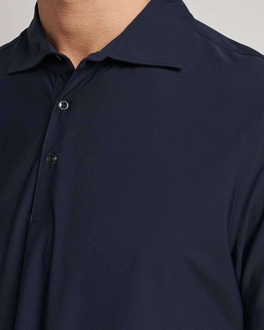 Men | Polo Shirts | Stenströms | Active Jersey Sport Polo Navy