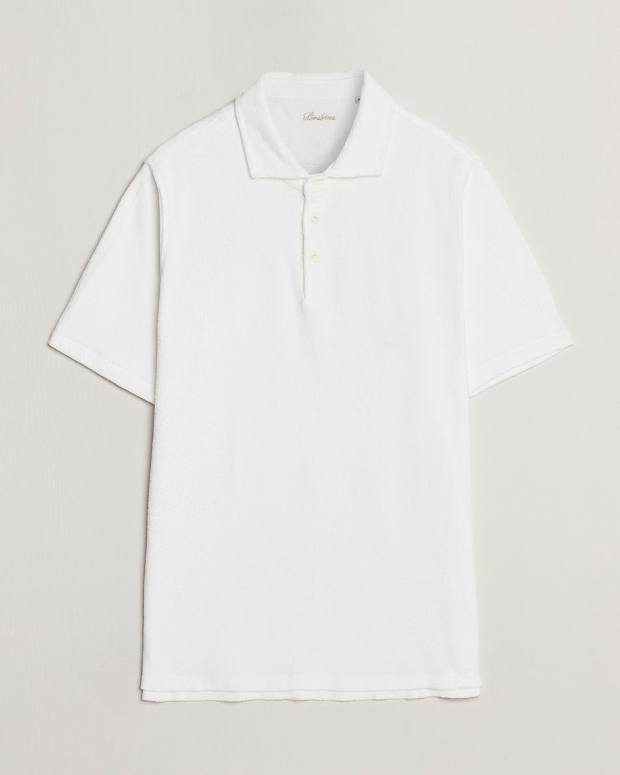 Men | Polo Shirts | Stenströms | Terry Cotton Poloshirt White