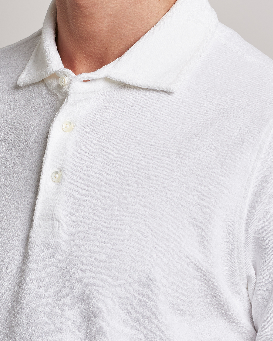 Men | Polo Shirts | Stenströms | Terry Cotton Poloshirt White