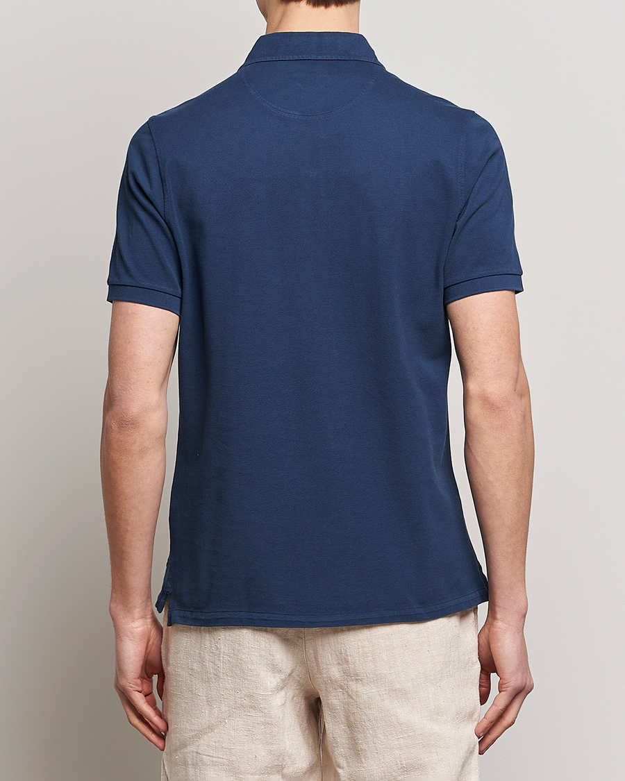 Men | Polo Shirts | Stenströms | Pigment Dyed Cotton Polo Shirt Navy
