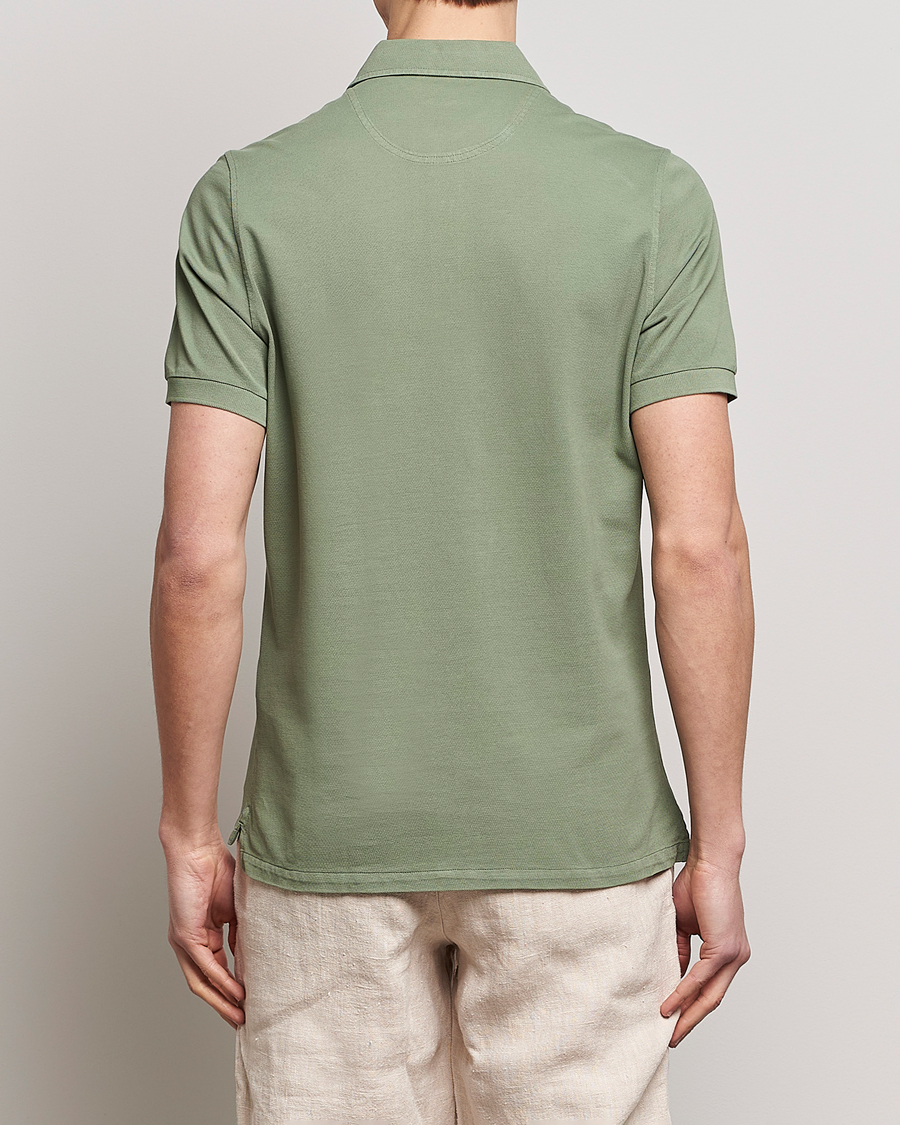 Men | Polo Shirts | Stenströms | Pigment Dyed Cotton Polo Shirt Green