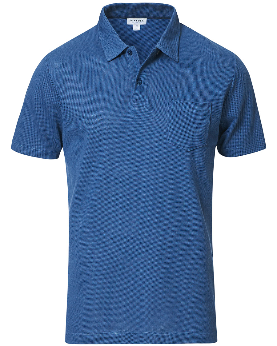 Men |  | Sunspel | Riviera Polo Shirt Atlantic Blue