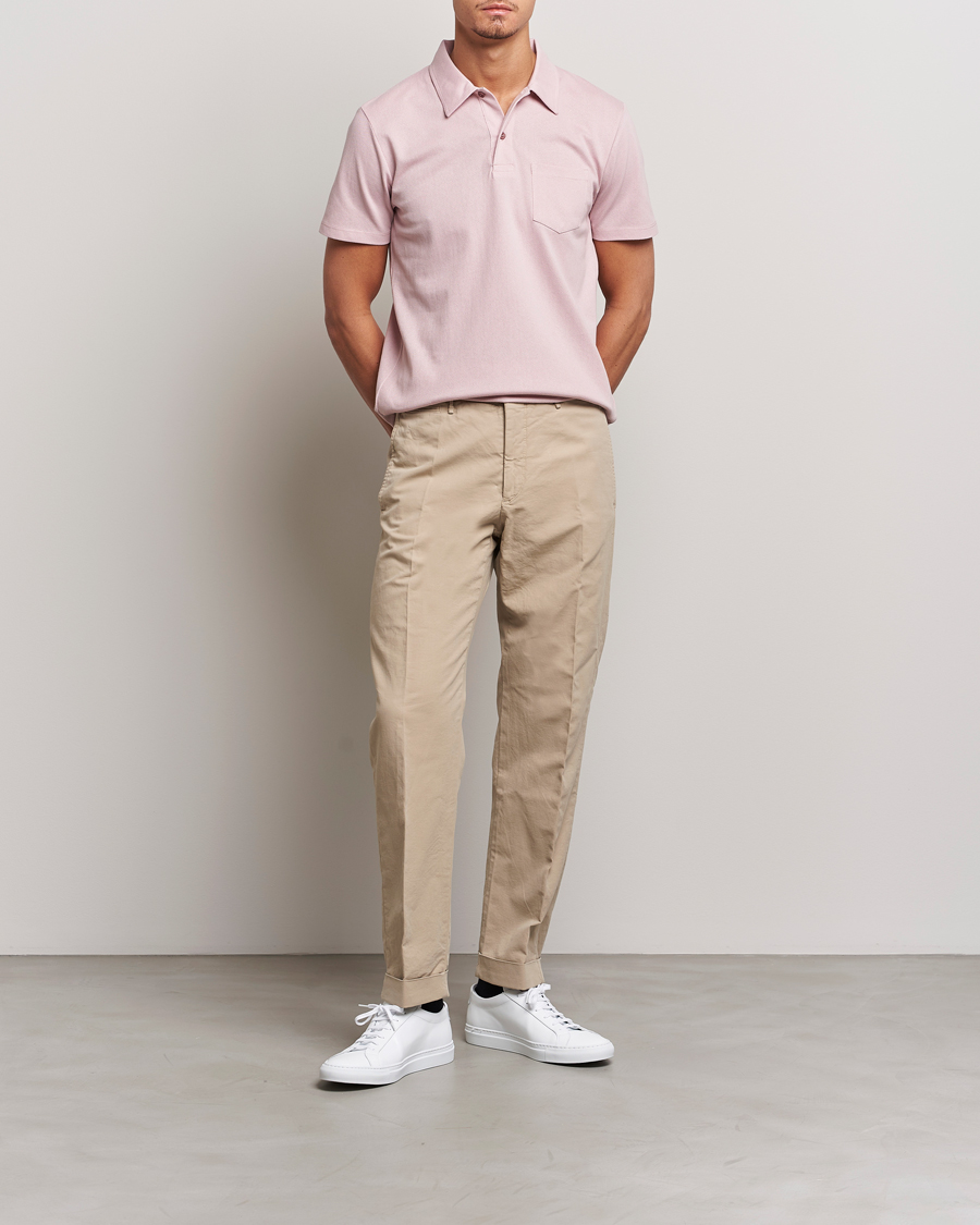 Men | Polo Shirts | Sunspel | Riviera Polo Shirt Shell Pink