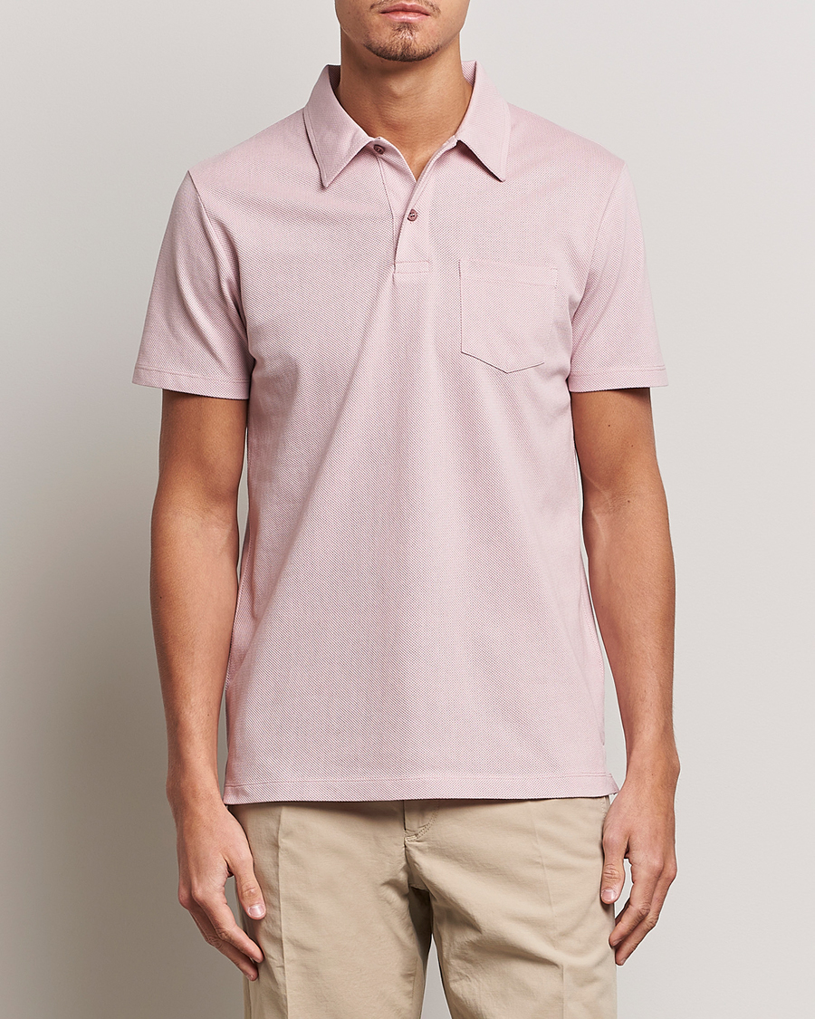 Men | Sunspel | Sunspel | Riviera Polo Shirt Shell Pink