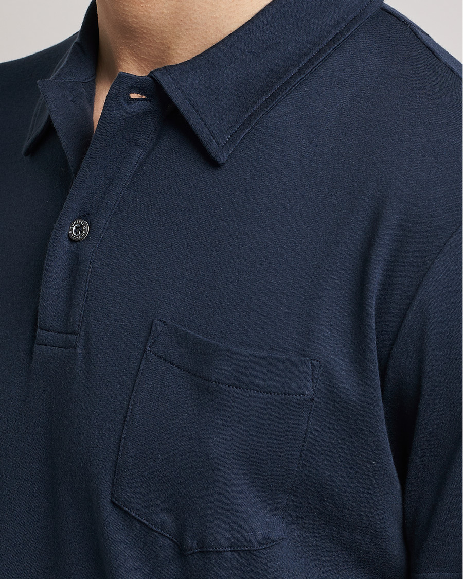 Men | Polo Shirts | Sunspel | Sea Island Jersey Riviera Polo Navy