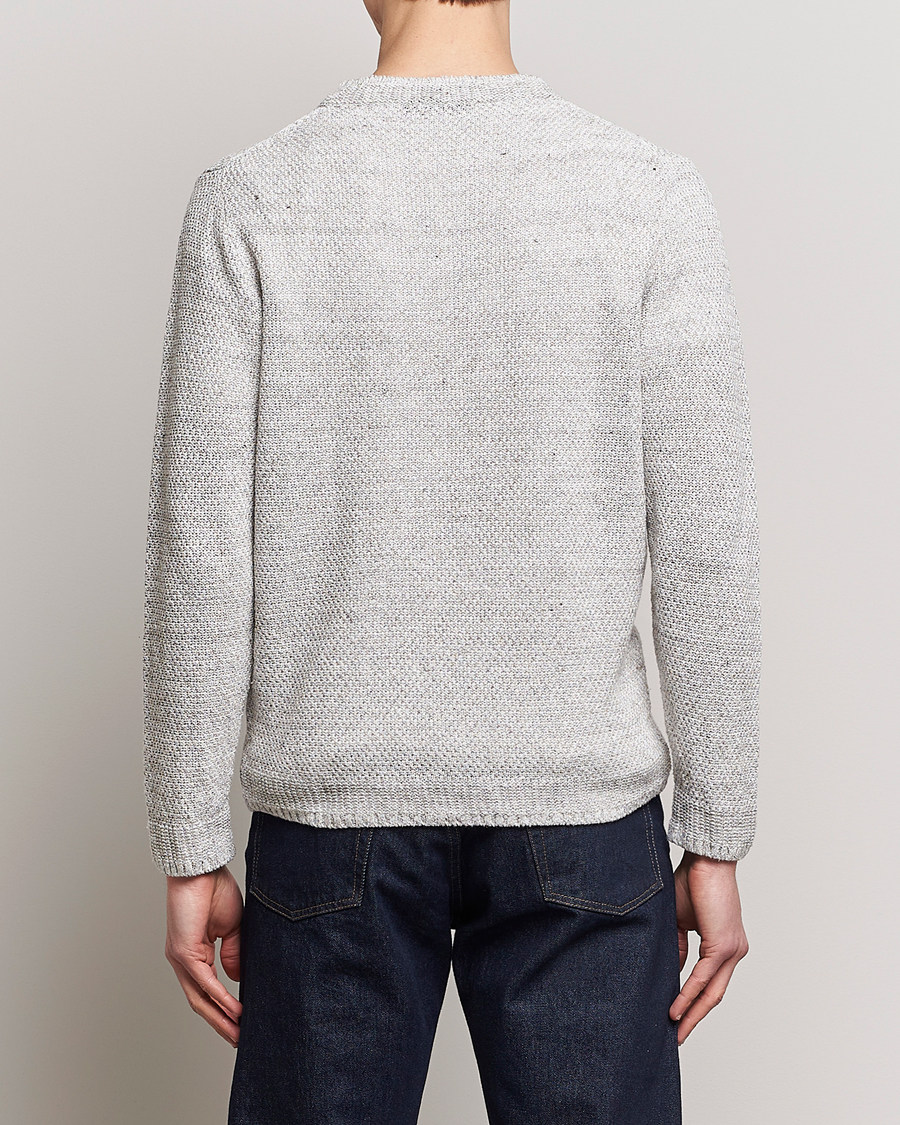 Men | Sweaters & Knitwear | Inis Meáin | Moss Stiched Linen Crew Neck Cream